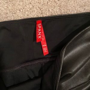 Side Stripe Faux Leather Leggings